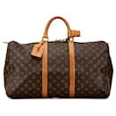 Brown Louis Vuitton Monogram Keepall 50 Travel Bag