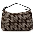 Braune Fendi Zucchino Canvas-Handtasche