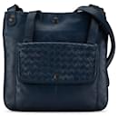 Blaue Bottega Veneta Intrecciato Umhängetasche