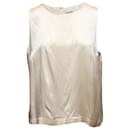 Cream Chanel Silk Sleeveless Top Size US L