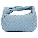 Mini bolsa Jodie em nappa intrecciato azul Bottega Veneta