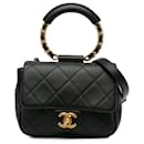 Schwarze Chanel Mini In The Loop Flap Tasche