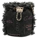 Gray Chanel Mini Denim Mood Bucket with Chain