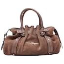 Brown Salvatore Ferragamo Suede Handbag