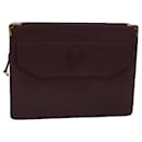 CARTIER Clutch Bag aus Leder Weinrot Auth bs15691 - Cartier