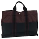 HERMES Fourre Tout MM Bolsa de Mano de Lona Negra Auth bs15752 - Hermès