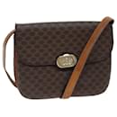 CELINE Macadam Canvas Shoulder Bag PVC Leather Brown Auth 78222 - Céline