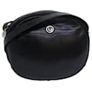 Borsa a spalla Christian Dior in pelle nera Auth 81014