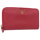 PRADA Long Wallet en cuir Safiano Rose Auth 80203 - Prada