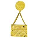 Chanel Brooch Coco Mark Matelasse GP Plated Gold 95A