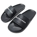 NINE BALENCIAGA POOL SANDALS IN BLACK RUBBER SIZE 39 NEW SHOES - Balenciaga