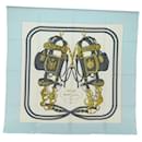 HERMES Carre 90 Scarf ""BRIDES de GALA"" Silk Blue Auth bs14589 - Hermès