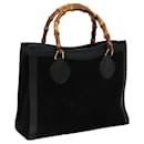 Bolsa de mão GUCCI em couro camurça preto Bamboo 002 1186 0260 Auth 81329 - Gucci