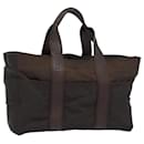 HERMES Akapu Luco MM Hand Bag Nylon Brown Auth bs15639 - Hermès