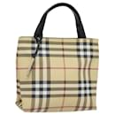 Bolsa de mão em PVC bege com estampa Nova Check da BURBERRY Auth ep4717 - Burberry