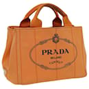 PRADA Canapa PM Sac à main en toile orange Auth 80872 - Prada