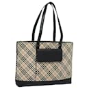 Borsa tote in tela beige con motivo Nova Check di Burberry Auth 81323