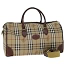 Borsa Boston Burberrys Nova Check in pelle PVC 2 vie beige Auth 80146 - Autre Marque