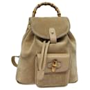 GUCCI Bamboo Backpack Suede Leather Beige 003 1705 0030 Auth 81152 - Gucci