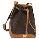 Bolsa de ombro em lona Macadam CELINE em couro PVC marrom Auth 81367 - Céline