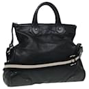 BALLY Hand Bag Leather 2way Black Auth 81853 - Bally