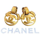 Chanel 94P Gold Plated Clip Earrings