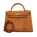 Sac à main Hermes Kelly 32 en cuir Courchevel - Hermès