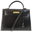 Sac à main Hermes Kelly 32 noir - Hermès