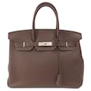 Sac à main Hermès Birkin 35 marron foncé