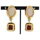 Chanel Gripoa Faux Pearl Clip Earrings