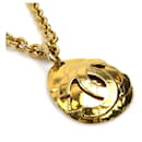 Chanel Coco Mark Metal Gold Necklace