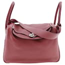 Hermes Lindy Handbag in Red Taurillon Clemence Leather - Hermès