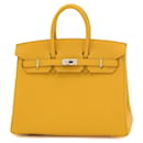 Sac à main Hermes Birkin 25 en Jaune Ambre - Hermès