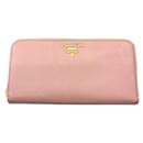 Prada Pink Saffiano Metall Langbörse