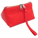 Bottega Veneta Red Leather Clutch Bag