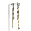 Louis Vuitton Rhinestone Metal Chain Earrings