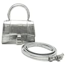 Balenciaga Hourglass Bag in Metallic Silver