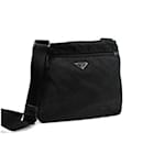 Prada Black Nylon and Leather Shoulder Bag