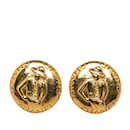 Boucles d'oreilles clips en or plaqué rond Chanel Mademoiselle