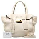 Prada White Leather Handbag Shoulder Bag BN2673