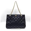 Bolsa tote de couro preto Chanel