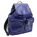 Zaino in pelle blu Heritage di Coach