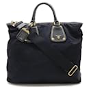 Prada Navy Blue Tote and Shoulder Bag