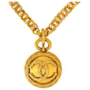 Chanel Gold Coco Mark Mirror Necklace