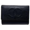 Chanel Black Caviar Leather Trifold Wallet