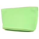 Salvatore Ferragamo Lime Green Calfskin Pouch