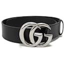 Ceinture large en cuir noir Gucci