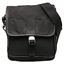 Prada Black Nylon and Leather Shoulder Bag