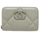 Chanel 19 Zip Coin Purse in Gray Leather