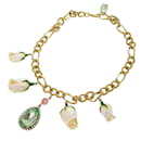 Dolce & Gabbana Flower Motif Crystal Gold Necklace